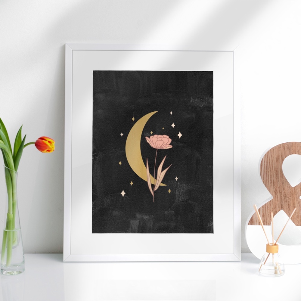 Wall Art Boho Night Sky Print Illustration Unframed - Picture 3 of 7